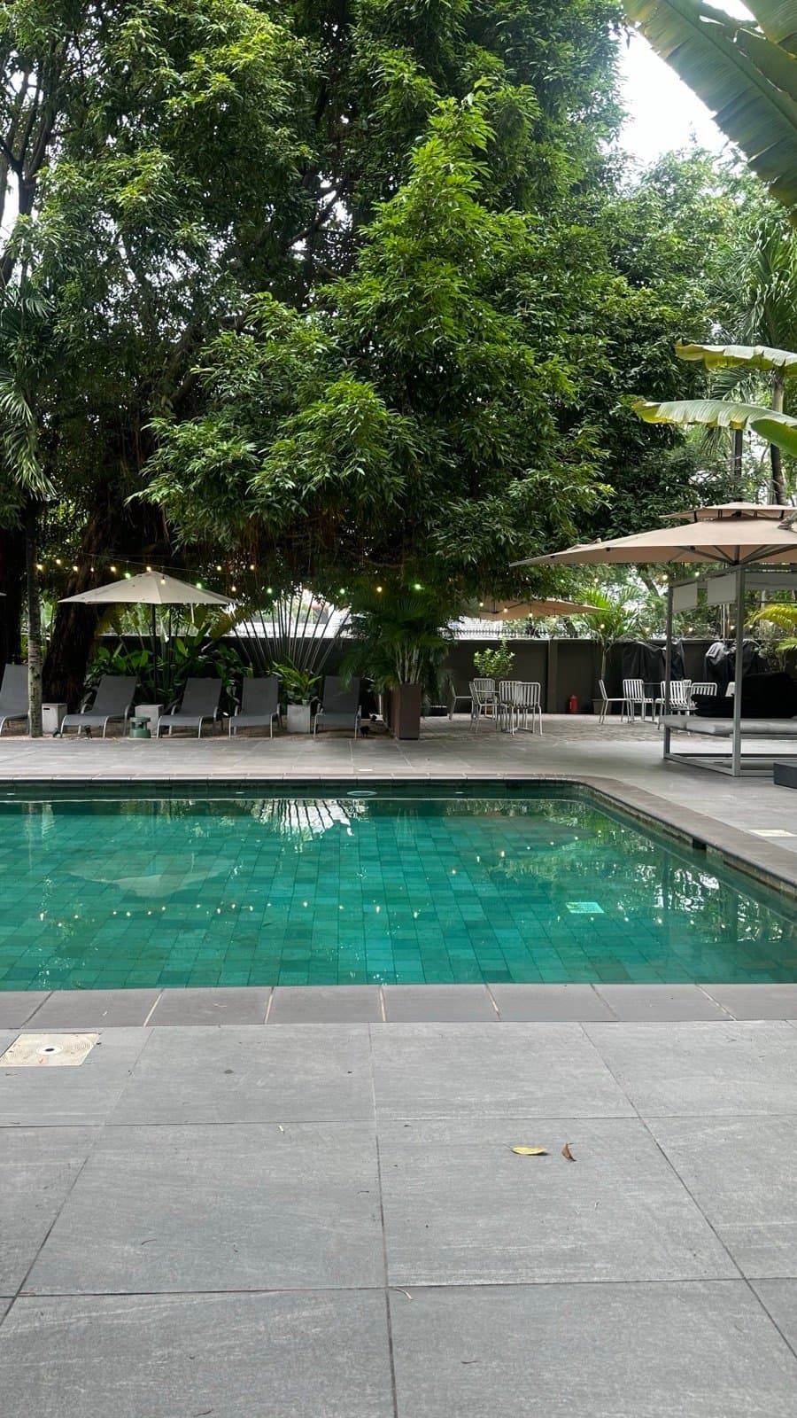 Taking a break poolside