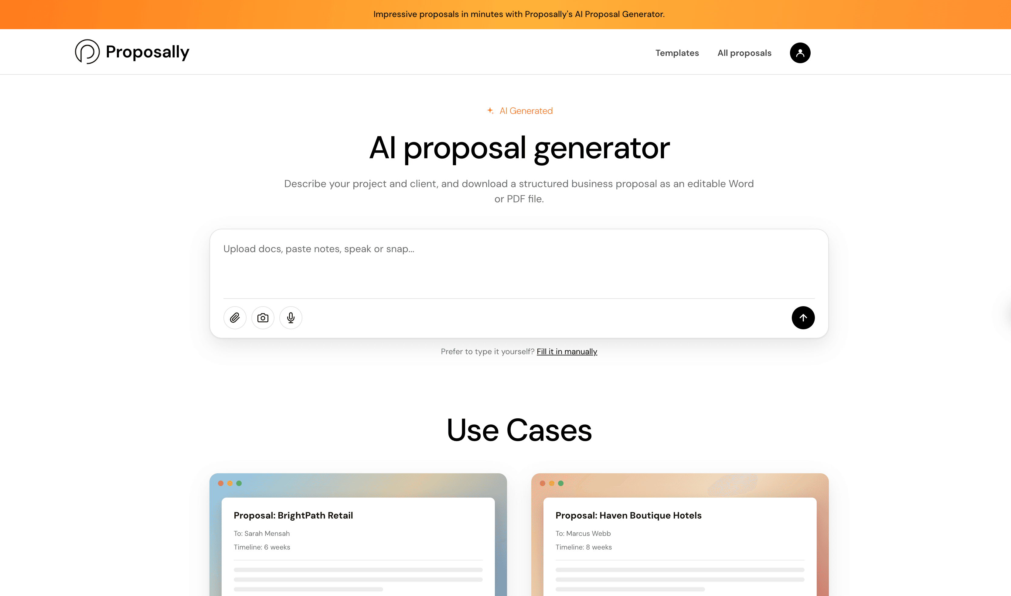 Proposally AI preview