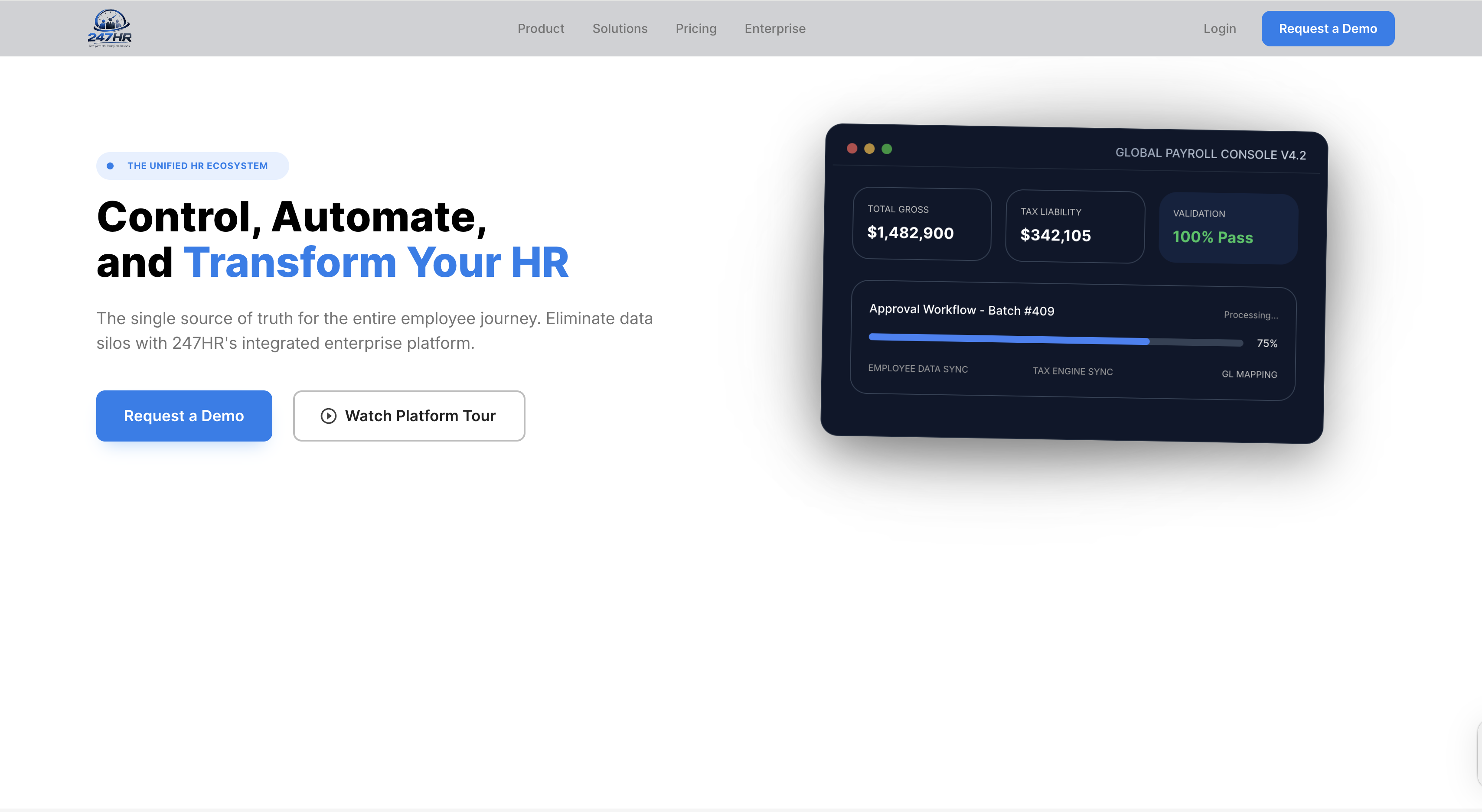 247HR — Unified platform for end-to-end HR management Screenshot